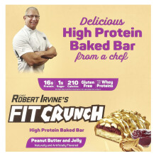 FITCRUNCH, Hochprotein Backriegel, Erdnussbutter und Gelee, 9 Riegel, je 1,62 Unzen (46 g)