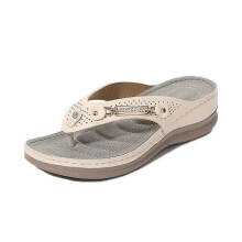 (39,Apricot)Women's Soft Cushion Flip Flops Thong Sandals Slippers Casual Orthotics Sandals