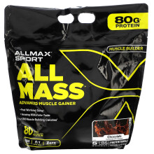 ALLMAX, Sport, All Mass, Fortgeschrittener Muskelaufbau, Schokolade, 5 lb, 2,27 kg (80 oz)