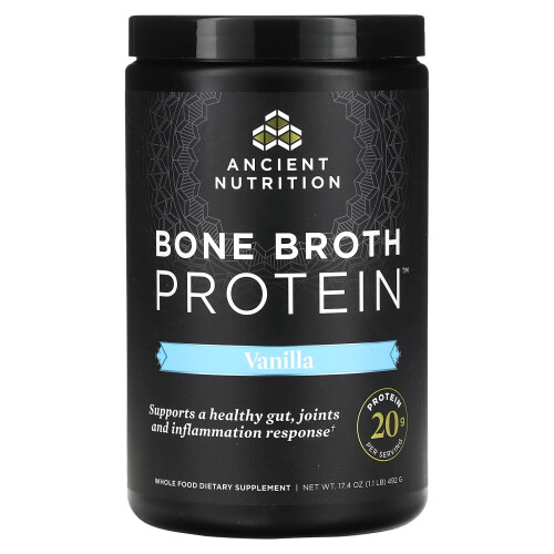Ancient Nutrition, Knochenbrühe-Protein, Vanille, 1,1 lb (492 g)