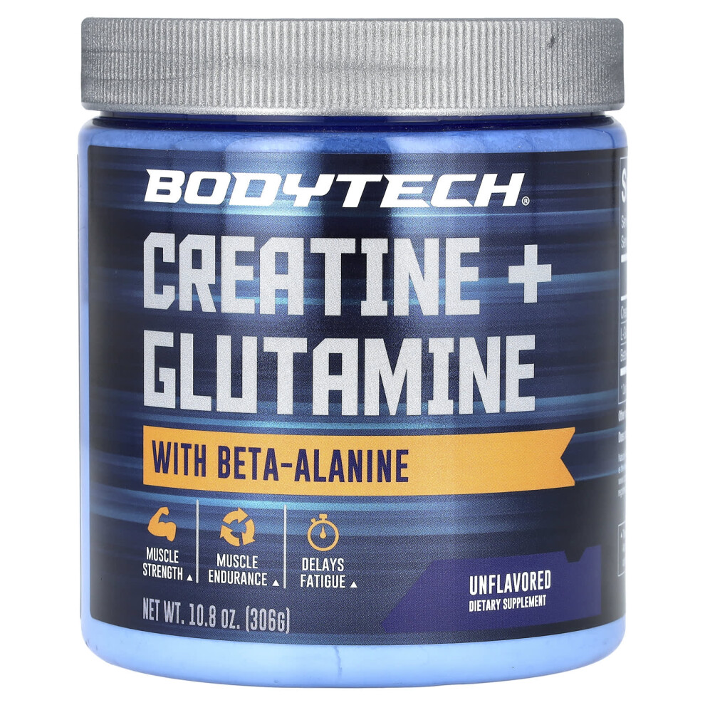 Bodytech , Creatine + Glutamine With Beta-Alanine, Unflavored, 10.8 Oz (306 G)