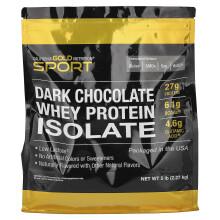 California Gold Nutrition, Sport, Isolat de Protéine de Lactosérum Chocolat Noir, 5 lb (2,27 kg)