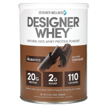 Designer Wellness, Designer Whey, Natürliches 100% Whey Protein Pulver, Gourmet-Schokolade, 12 oz (340 g)