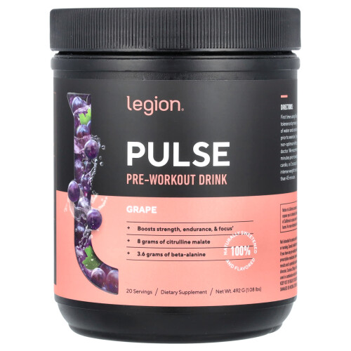 Legion Athletics, Pulse, Pre-Workout Drink, Traube, 1,08 lbs (492 g)