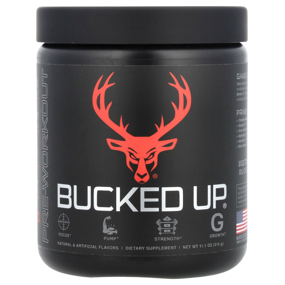 Bucked Up Red Pre-Workout, Raspberry, 11.1 Oz (315 G)