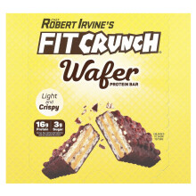 FITCRUNCH, Waffel-Proteinriegel, Schokolade-Erdnussbutter, 9 Riegel, je 1,59 Unzen (45 g)