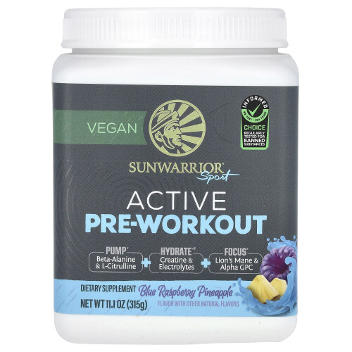 Sunwarrior, Sport, Active Pre-Workout, Blaue Himbeere Ananas, 11,1 oz (315 g)