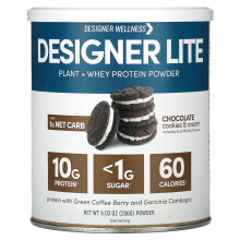 Designer Wellness, Designer Lite, Pflanzen- + Molkenproteinpulver, Schokoladenkekse & Sahne, 9,03 Unzen (256 g)