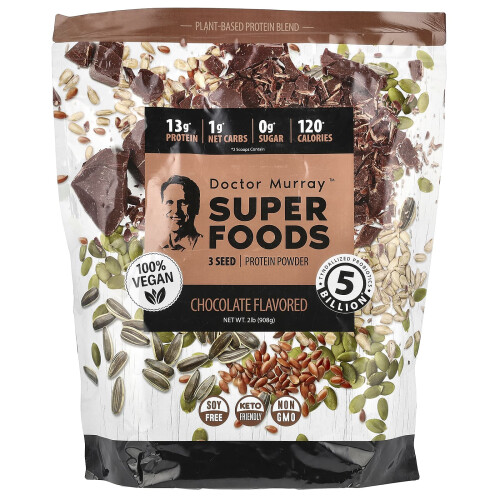 Dr. Murray's, Super Foods, 3 Seed Protein Powder, Chocolate, 2 lb (908 g)