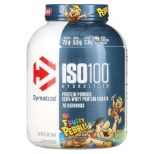 Dymatize, ISO100 Hydrolysiert, 100% Molkenprotein-Isolat, Fruchtige Cerealien, 5 Pfund (2,3 kg)