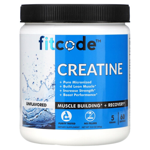 fitcode, Kreatin, Ungeschmackt, 5 g, 10,6 oz (300 g)