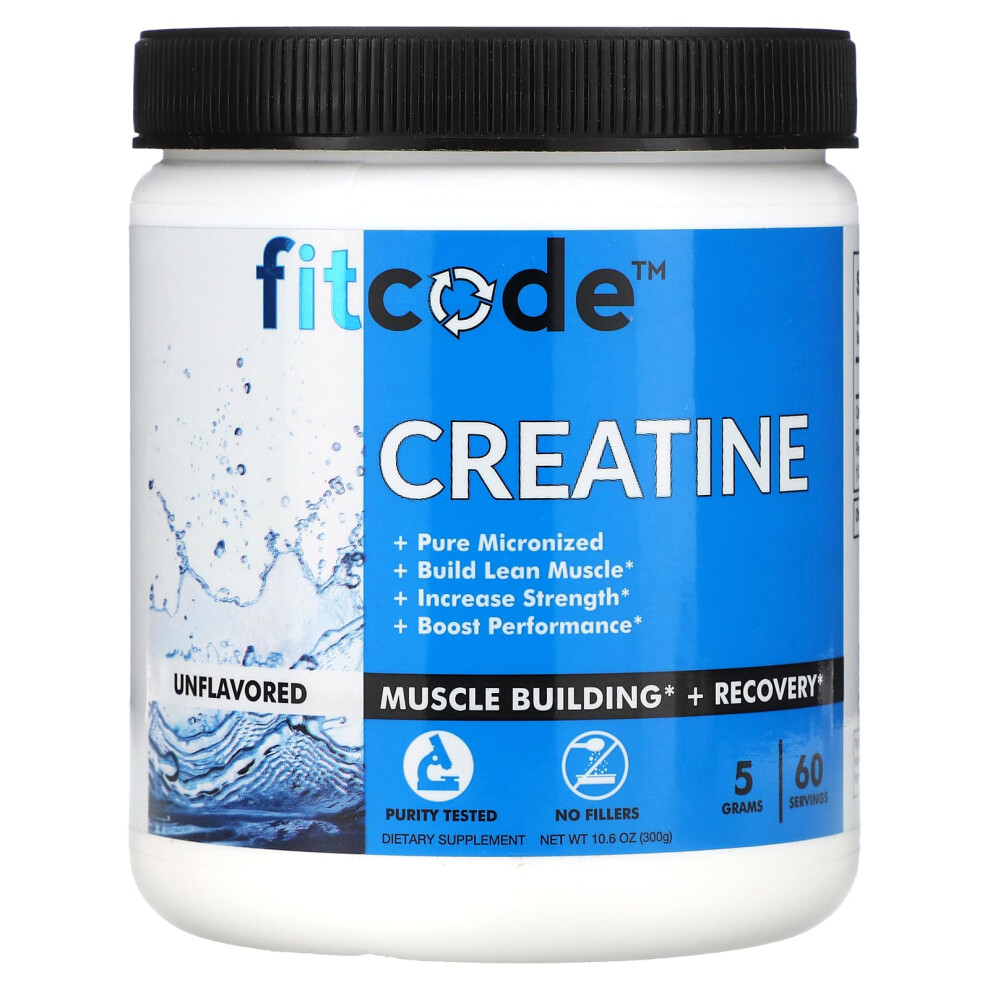 Fitcode , Creatine, Unflavored, 5 G, 10.6 Oz (300 G)