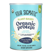 Four Sigmatic, Pflanzliches Organisches Protein, Süße Vanille, 1,32 Pfund (600 g)