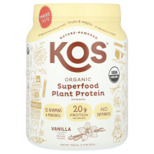 KOS, Bio-Superfood Pflanzenproteinpulver, Vanille, 1,2 Pfund (555 g)
