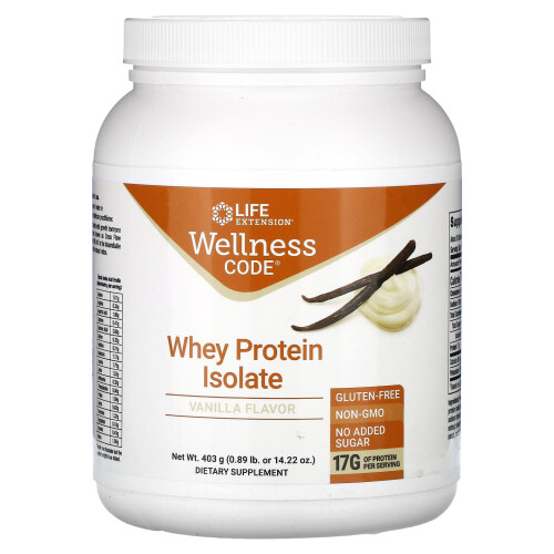 Life Extension, Wellness Code, Whey Protein Isolat, Vanille, 0,89 Pfund (403 g)