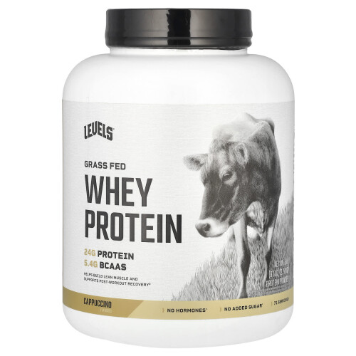 Levels, Weideprotein Molkenpulver, Cappuccino, 5 lbs (2,27 kg)