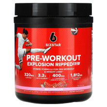 SIXSTAR, Pré-Entraînement Explosion Ripped 2.0, Pastèque, 8,47 oz (240 g)