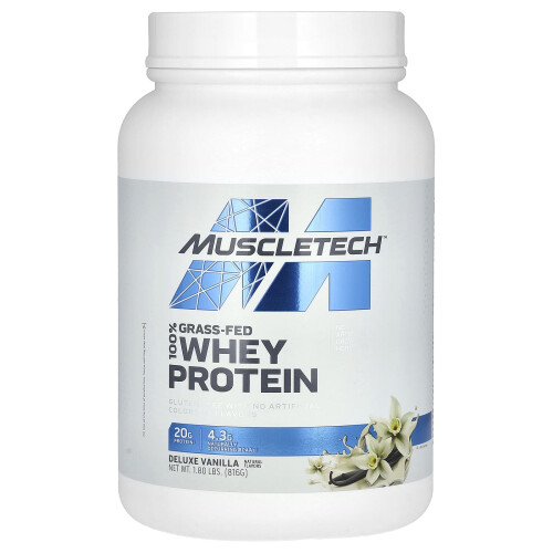 Muscletech MuscleTech, 100% Weidegefüttertes Molkenprotein, Deluxe-Vanille, 1,8 Pfund (816 g)