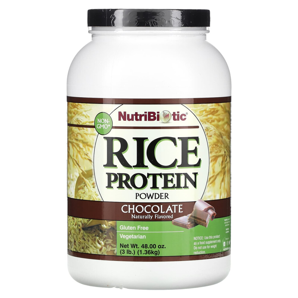 Nutribiotic , Rice Protein Powder, Chocolate, 3 Lb (1.36 Kg)