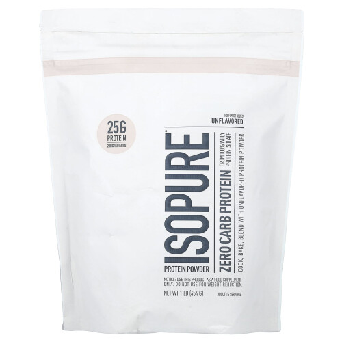 Isopure, Zero Carb Proteinpulver, Ungesüßt, 1 Pfund (454 g)