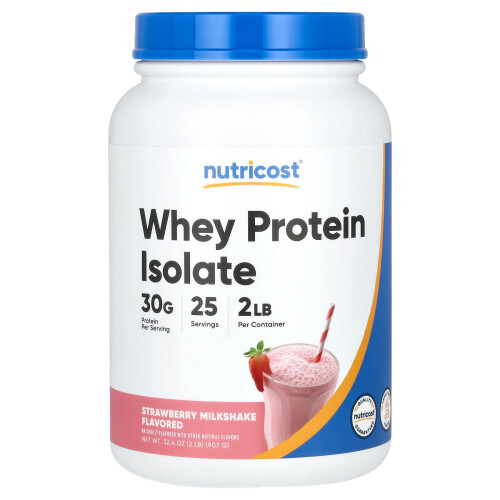 Nutricost, Molkenprotein-Isolat, Erdbeer-Milchshake, 2 lb (907 g)