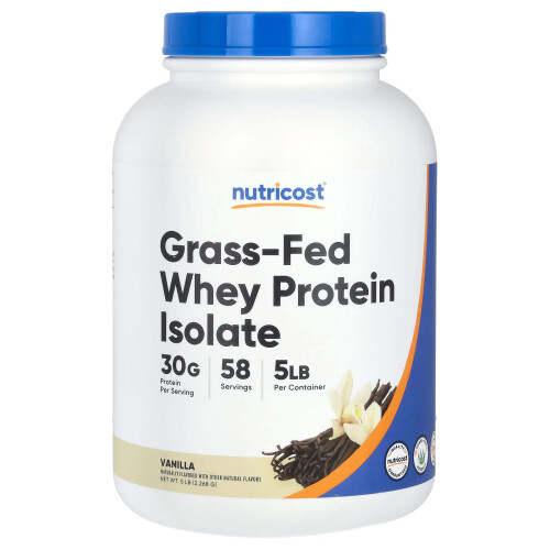 Nutricost, Weidemolkenproteinisolat, Vanille, 5 Pfund (2.268 g)