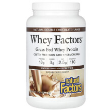 Natural Factors, Whey Factors, Grasgefüttertes Molkenprotein, Natürlich Doppel-Schokolade, 2 lb (907 g)
