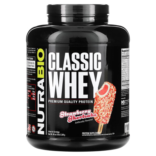 NutraBio, Klassisches Molkenprotein, Erdbeer-Sahneschnitte, 5 Pfund (2.268 g)
