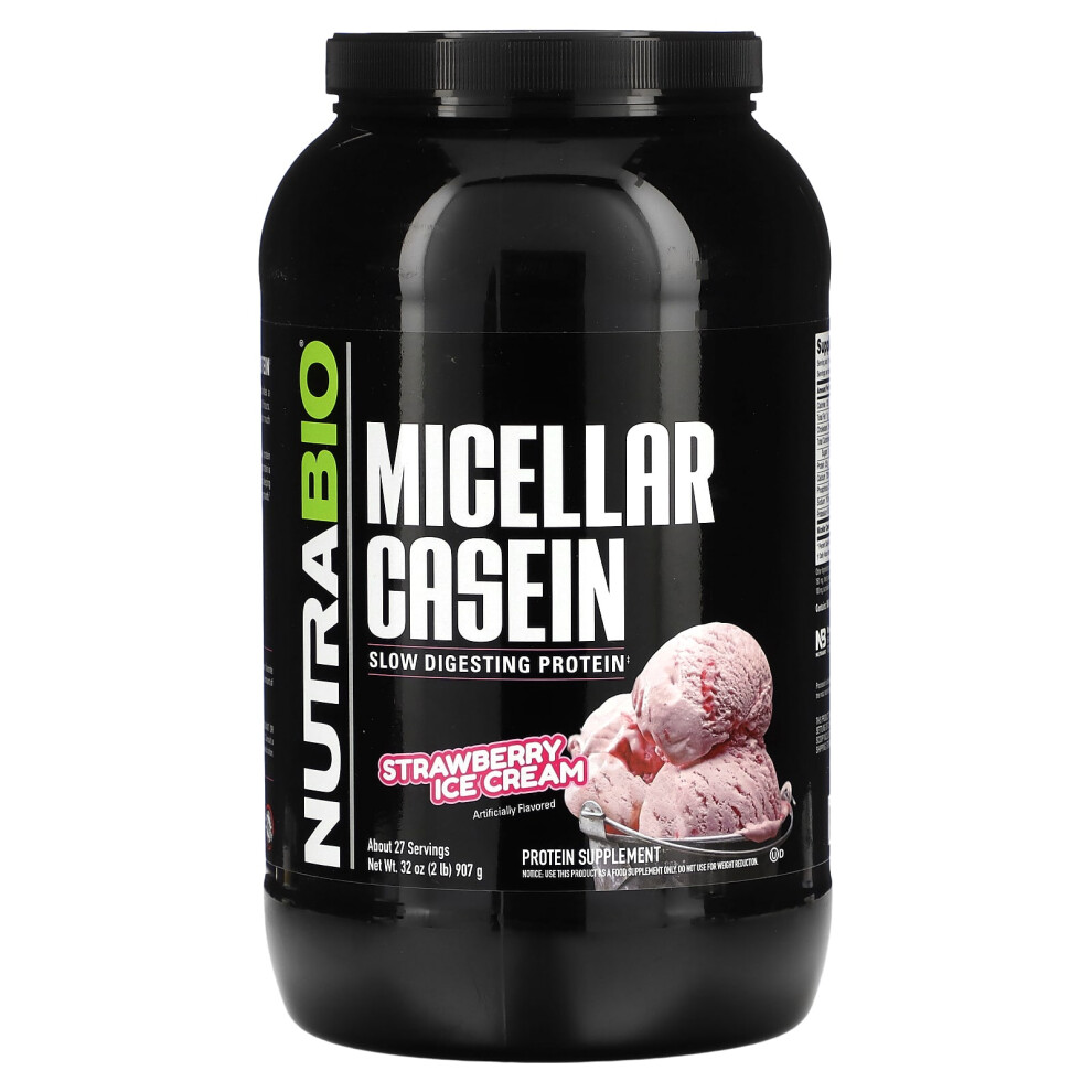 Nutrabio Cream Micellar Casein, Strawberry Ice 2 Lb (907 G)