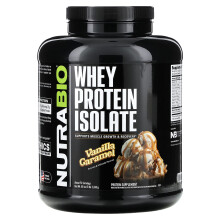 NutraBio, Isolat de Protéine de Lactosérum, Caramel à la Vanille, 5 lb (2,268 g)