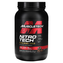 MuscleTech, Nitro Tech, Whey Gold 100 %, Chocolat Riche Double, 2,01 lb (910 g)
