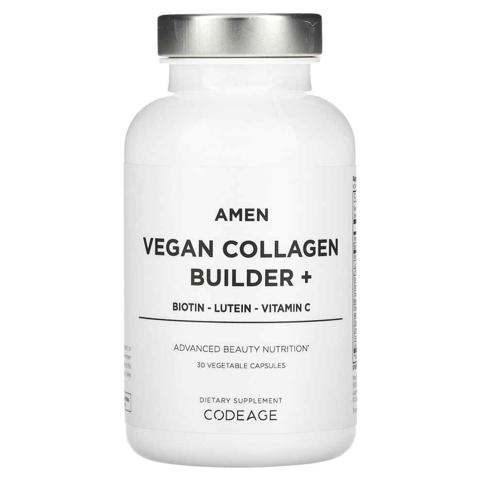 Codeage , Amen, Vegan Collagen Builder+, 30 Vegetable Capsules