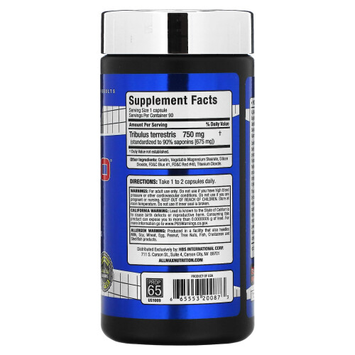 ALLMAX, TribX90, 750 mg, 90 Kapseln 1