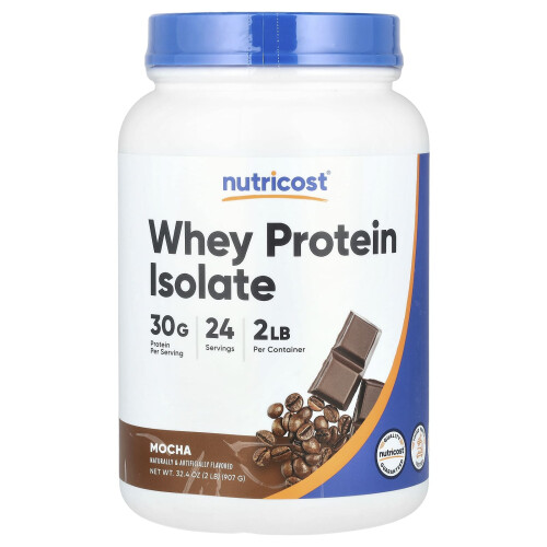 Nutricost, Molkenproteinisolat, Mokka, 2 Pfund (907 g)