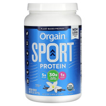 Orgain, Poudre de Protéine Sport, à Base de Plantes, Vanille, 2,01 lb (912 g)