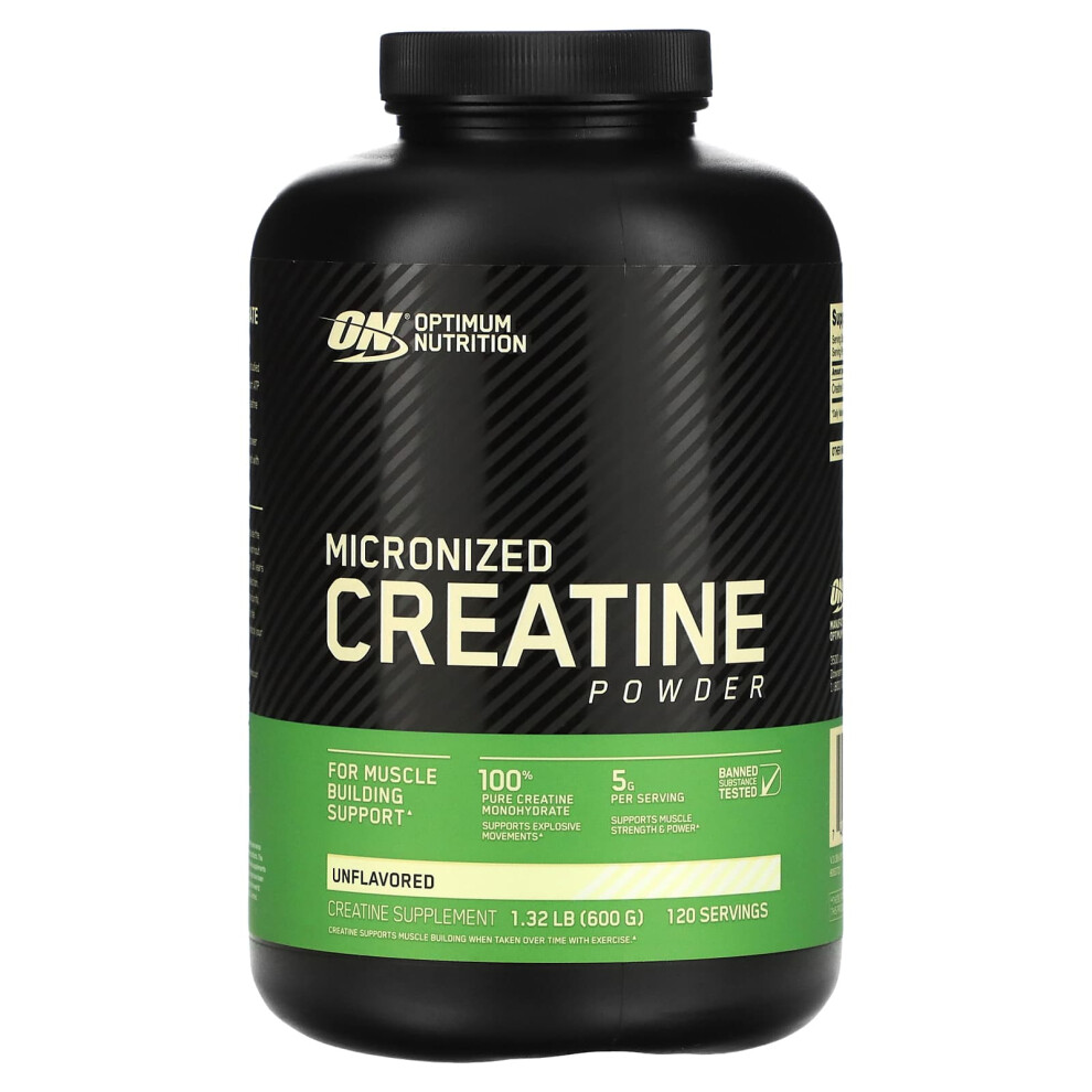 Optimum Nutrition , Micronized Creatine Powder, Unflavored, 1.32 Lb (600 G)