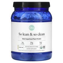 Ora, So Lean & So Clean, Protéine Végétale Superalimentaire Quotidienne, Vanille Chai, 21,2 oz (600 g)