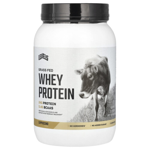 Levels, Grasgefüttertes Whey Protein Pulver, Cappuccino, 2 Pfund (907 g)