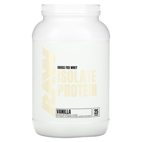 Raw Nutrition, Grasgefüttertes Whey Isolat Protein, Vanille, 1,63 lb (740 g)