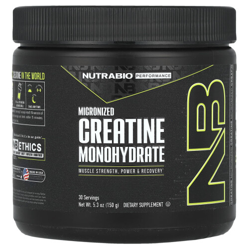 NutraBio, Performance, Monohydrate de Créatine Micronisée, 5.3 oz (150 g)