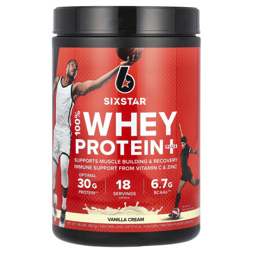 SIXSTAR, 100% Whey Protein Plus, Vanille-Sahne, 1,81 lbs (821 g)