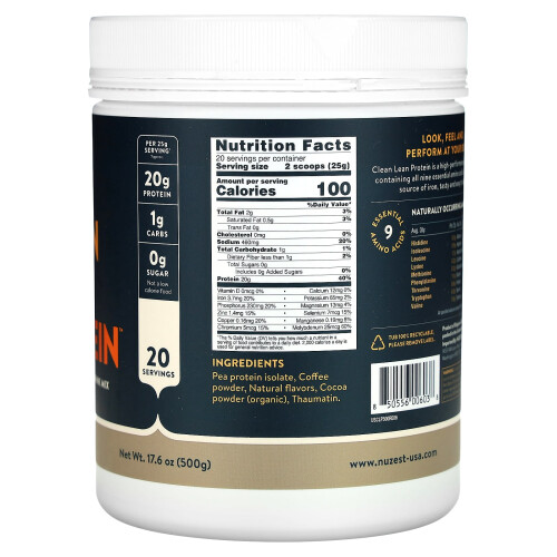 Nuzest, Clean Lean Protein, Echter Kaffee, 17,6 oz (500 g) 1