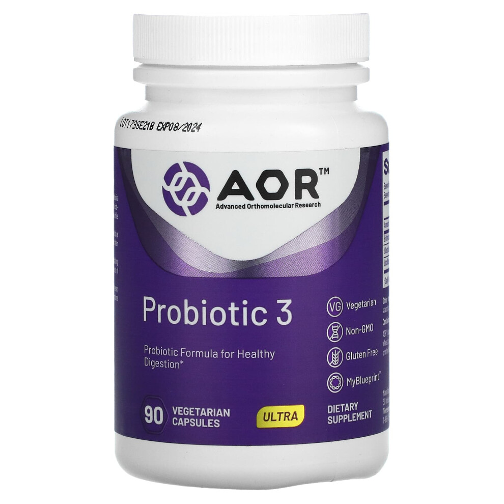 Advanced Orthomolecular Research Aor , Probiotic 3, 90 Vegetarian Capsules