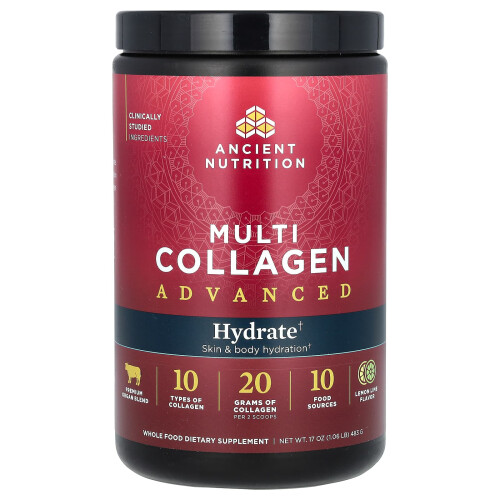Ancient Nutrition, Multi Collagen Avancé, Hydratation, Citron Vert, 17 oz (483 g)