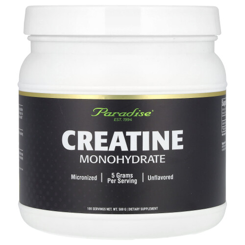 Paradise Herbs, Créatine Monohydrate, Non Aromatisé, 500 g