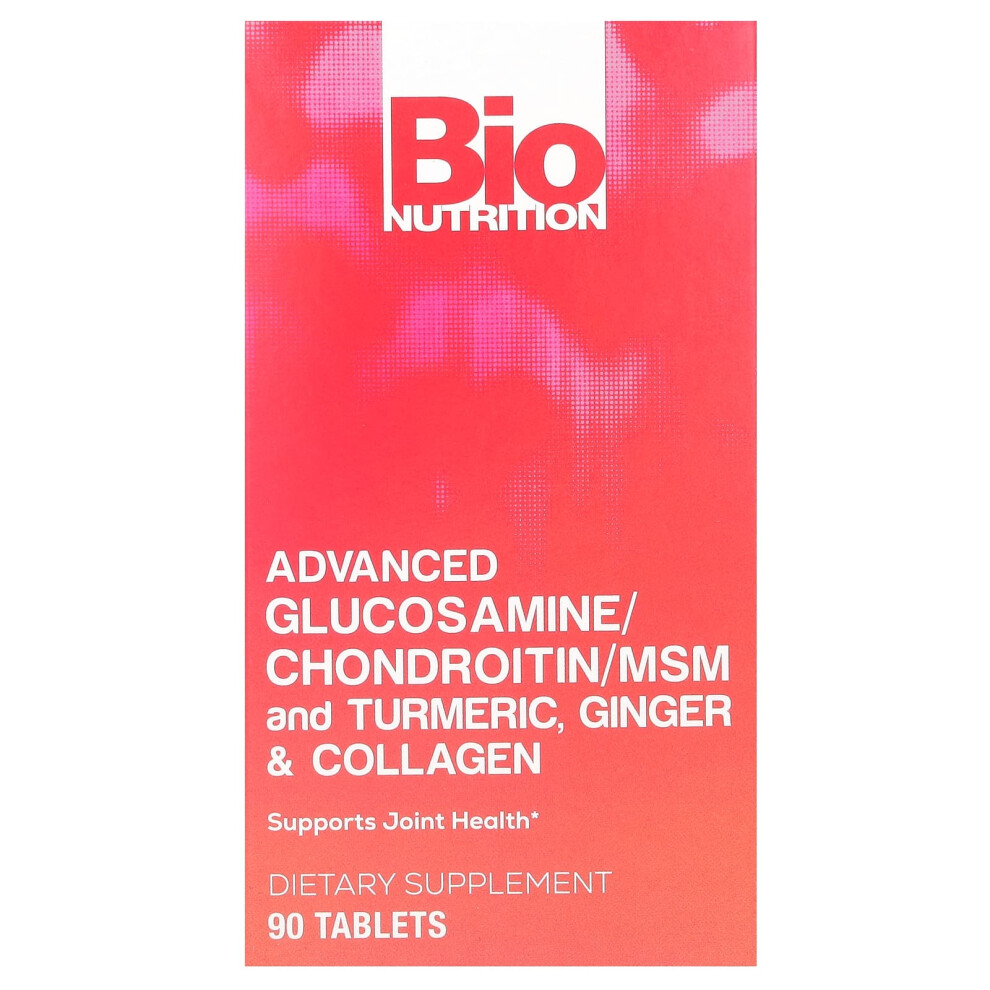 Bio Nutrition , Advanced Glucosamine/Chondroitin/Msm And Turmeric, Ginger & Collagen, 90 Tablets