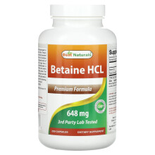 Best Naturals, Betain HCL, 648 mg, 250 Kapseln
