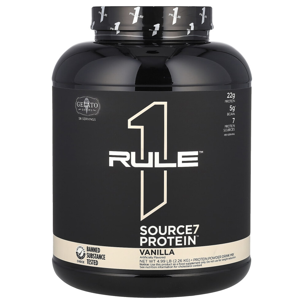 Rule One Proteins , Source7 Protein Powder Drink Mix, Vanilla, 4.99 Lb (2.26 Kg)