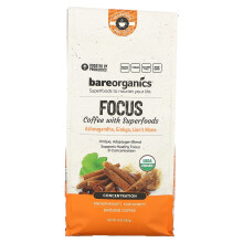BareOrganics, Café Concentration aux Superaliments, Moulu, Torréfaction Moyenne, 10 oz (283 g)