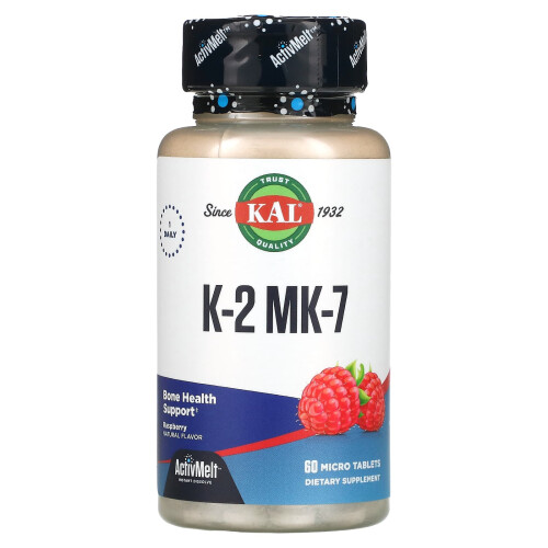KAL, K-2 MK-7, Himbeere, 60 Mikro-Tabletten